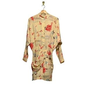 FLANNEL AUSTRALIA Cream Floral Mini Dress S